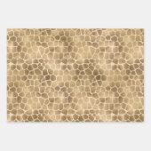 Sand Beige Gold Peach Glitter Giraffe Print Inpakpapier Vel (Voorkant)