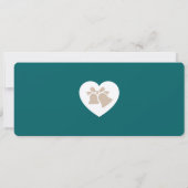 Sand Beige & Ocean Teal Boarding Pass Wedding Kaart (Achterkant)