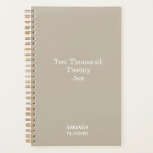 Sand Beige Planner with Spelled-out Year (Voorkant)