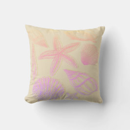 Sand Beige Seashell Ombre Pink Coastal Beach House Kussen