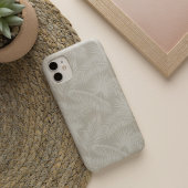 Sand Beige Tropical Botanical Palm Leaves Patroon iPhone Hoesje