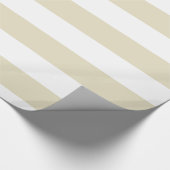Sand Beige White Huge Stripes Cadeaupapier (Hoek)