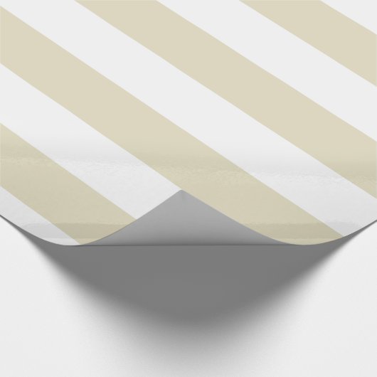 Sand Beige White Huge Stripes Cadeaupapier (Hoek)
