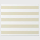 Sand Beige White Huge Stripes Cadeaupapier (Vlak)