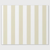 Sand Beige White Huge Stripes Cadeaupapier (Vlak)