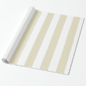 Sand Beige White Huge Stripes Cadeaupapier (Uitgerold)