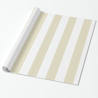 Sand Beige White Huge Stripes Cadeaupapier