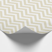 Sand Beige White Large Chevron ZigZag Pattern Cadeaupapier (Hoek)