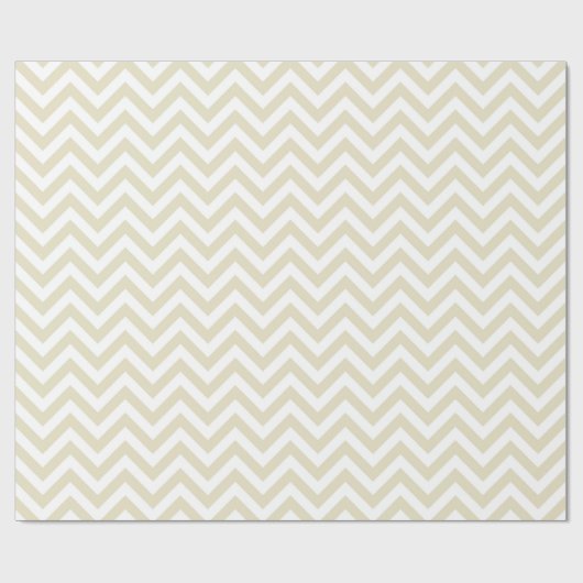 Sand Beige White Large Chevron ZigZag Pattern Cadeaupapier (Vlak)