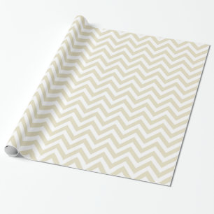 Sand Beige White Large Chevron ZigZag Pattern Cadeaupapier