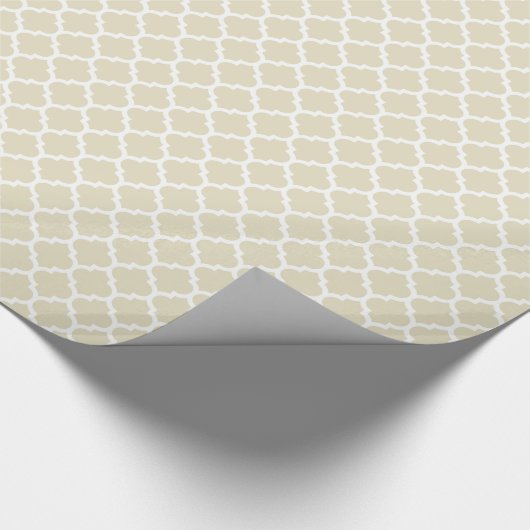 Sand Beige White Moroccan Quatrefoil Pattern #5 Cadeaupapier (Hoek)