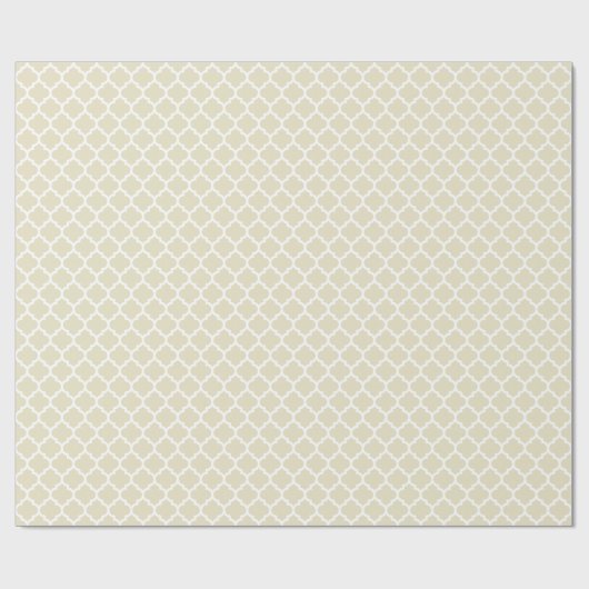 Sand Beige White Moroccan Quatrefoil Pattern #5 Cadeaupapier (Vlak)