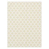 Sand Beige White Moroccan Quatrefoil Pattern #5 Tafelkleed (Voorkant)