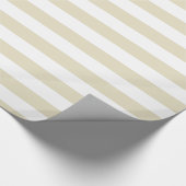 Sand Beige White XL Stripes Patroon Cadeaupapier (Hoek)