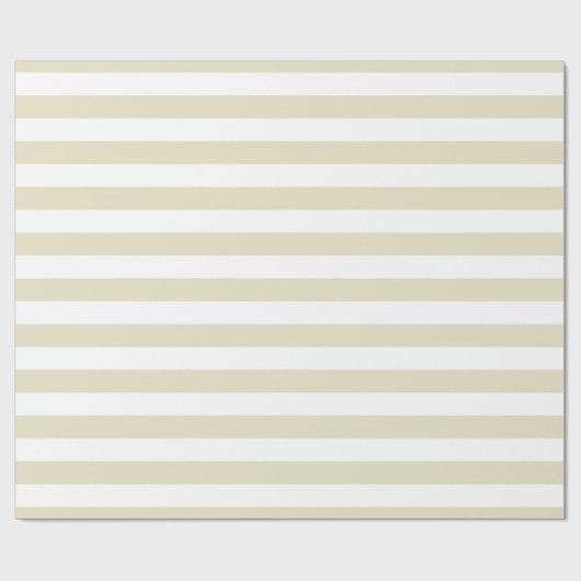 Sand Beige White XL Stripes Patroon Cadeaupapier (Vlak)