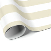Sand Beige White XL Stripes Patroon Cadeaupapier (Rol Hoek)