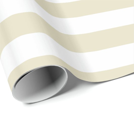 Sand Beige White XL Stripes Patroon Cadeaupapier (Rol Hoek)