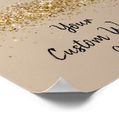 Sand Black Gold Glitter Verjaardagsfeest Jubileum Poster (Hoek)