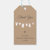 Sand Boho Elegant Bedankt Baby shower Cadeaulabel (Voorkant)