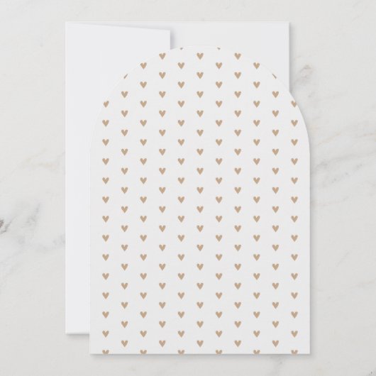 Sand Boho Minimalist Arched Baby shower Kaart (Achterkant)