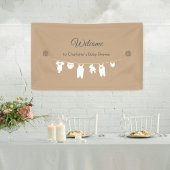 Sand Boho Minimalistisch Baby shower Welkom Spandoek
