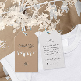 Sand Boho Minimalistisch Genderneutraal Baby showe Cadeaulabel