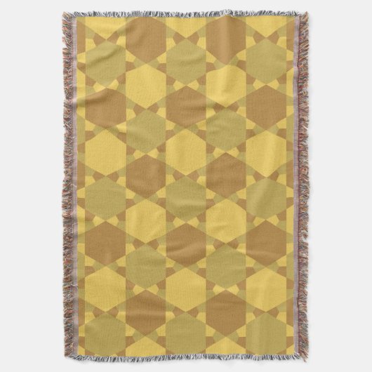 Sand Brown Star optische illusiontiepatroon Deken (Voorkant Verticaal)