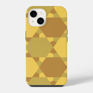 Sand Brown Star optische illusiontiepatroon iPhone 14 Hoesje