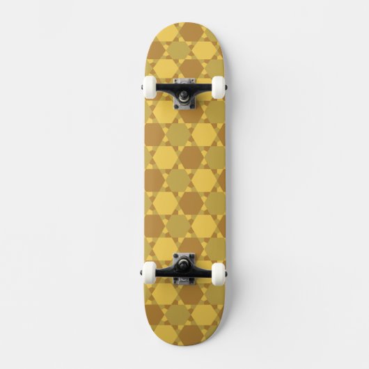 Sand Brown Star optische illusiontiepatroon Persoonlijk Skateboard (Voorkant)