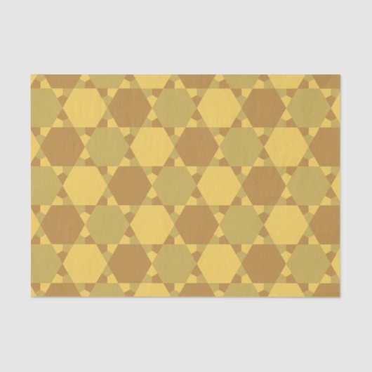 Sand Brown Star optische illusiontiepatroon Tissuepapier (Voorkant)