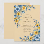 Sand Bucolic Meadow Wedding Kaart (Voorkant / Achterkant)