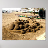 Sand castle art op het strand van Marbella Poster (Voorkant)