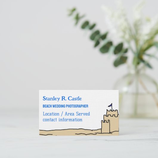 Sand Castle Art Visitekaartjes (Staand voorkant)