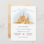 Sand Castle Beach Birthday Party Kaart (Voorkant / Achterkant)