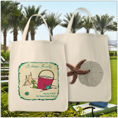 Sand Castle Beach Gepersonaliseerde familiereünie Tote Bag