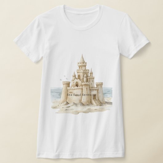 Sand Castle Beach Sea Sand Serenity T-shirt (Laagn)