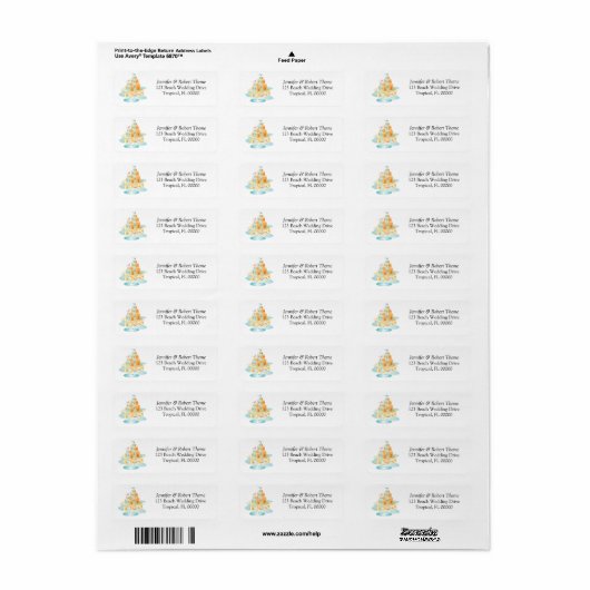 Sand Castle Invitations Return Address Label (Full Sheet)