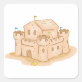 Sand Castle Vierkante Sticker (Voorkant)