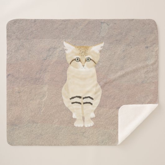 Sand Cat Sherpa Blanket Deken (Voorkant (horizontaal))