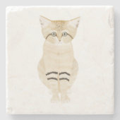 Sand Cat Stone Onderzetter (Voorkant)