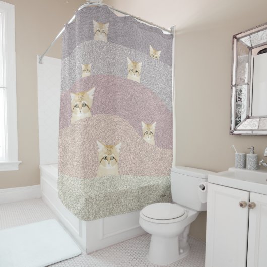 Sand Cats Shower Curtain Douchegordijn (In situ)