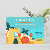 Sand Crab Birthday Party Kaart (Staand voorkant)