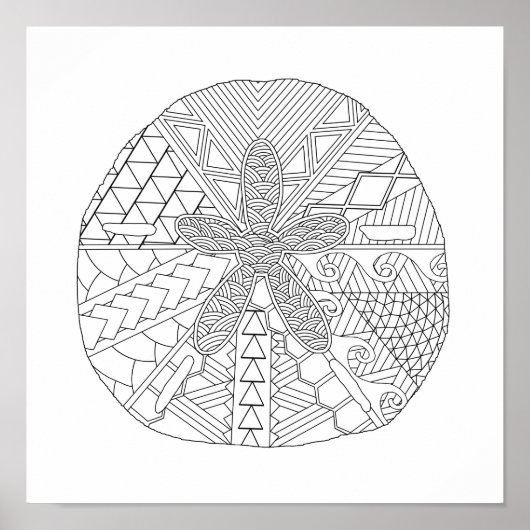 Sand Dollar Adult Coloring Poster (Voorkant)