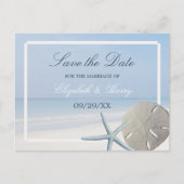 Sand Dollar and Starfish Beach Save the Date Aankondigingskaart (Voorkant)