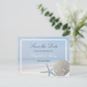 Sand Dollar and Starfish Beach Save the Date Aankondigingskaart (Staand voorkant)