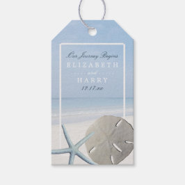 Sand Dollar and Starfish Beach Weddenschap Cadeaulabel