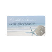 Sand Dollar and Starfish Beach Weddenschap Etiket (Voorkant)