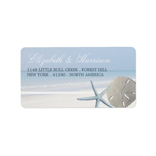 Sand Dollar and Starfish Beach Weddenschap Etiket (Voorkant)