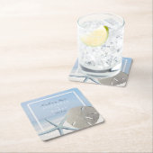 Sand Dollar and Starfish Beach Weddenschap Kartonnen Onderzetters (Insitu)