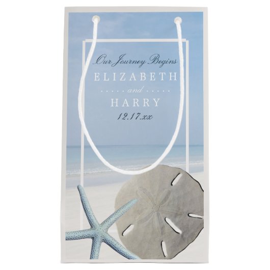 Sand Dollar and Starfish Beach Weddenschap Klein Cadeauzakje (Voorkant)